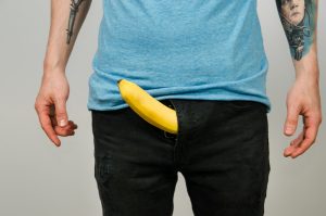 banana penis sticking out
