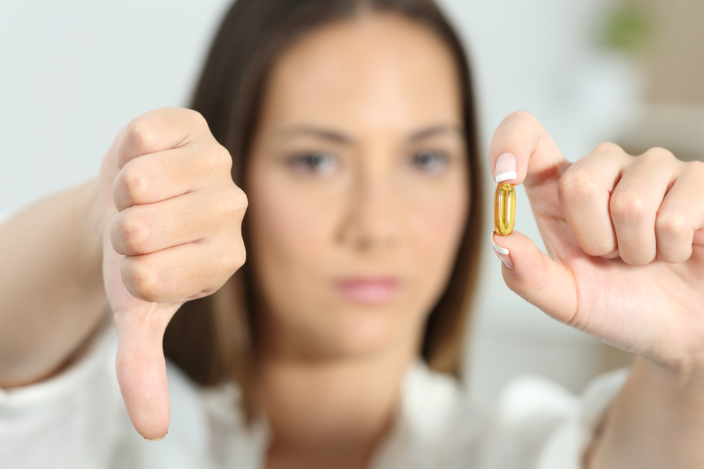 thumbs down on fish oil supplement