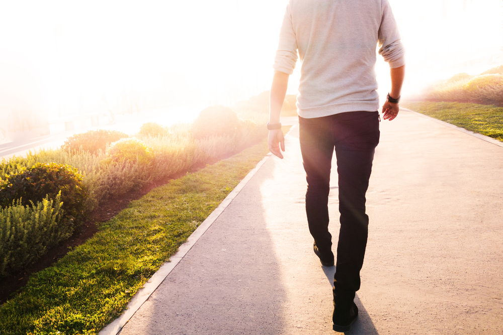 man taking a walk