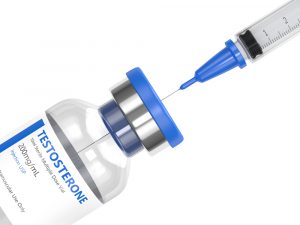 testosterone vial and syringe