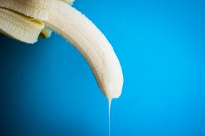banana dripping with cream