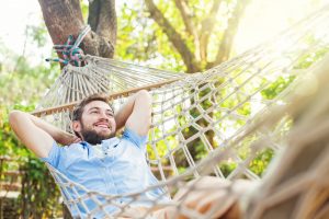 relaxing on a hammock