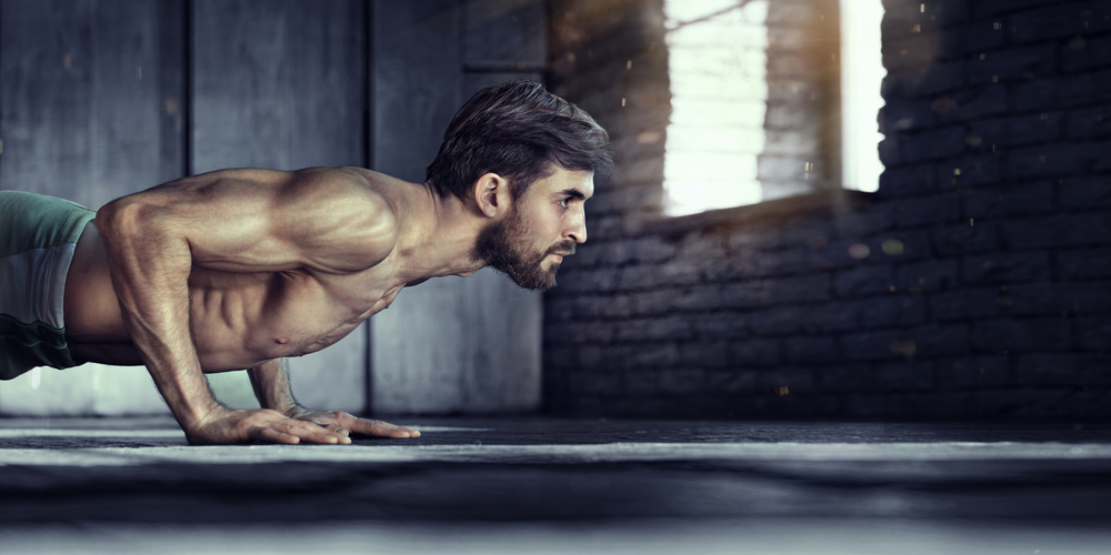 fit guy doing push ups