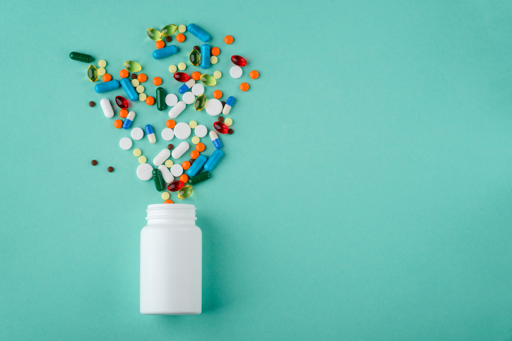 variety of colorful pills