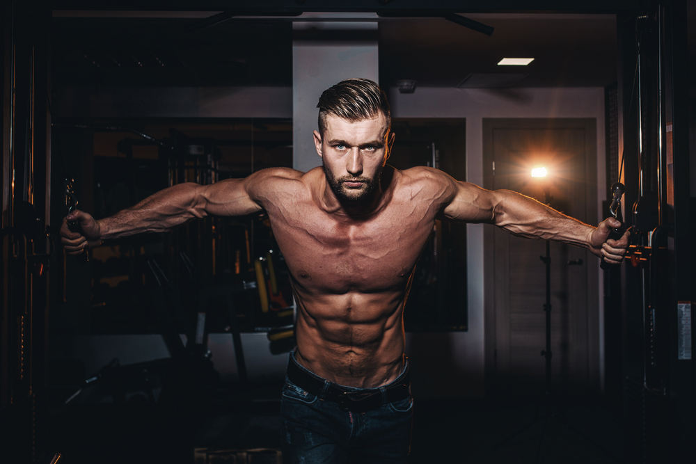 muscular guy working out