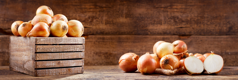 crate of raw onions