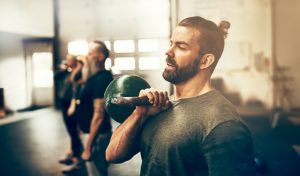 man working out in gym