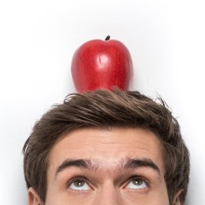 apple on man's head