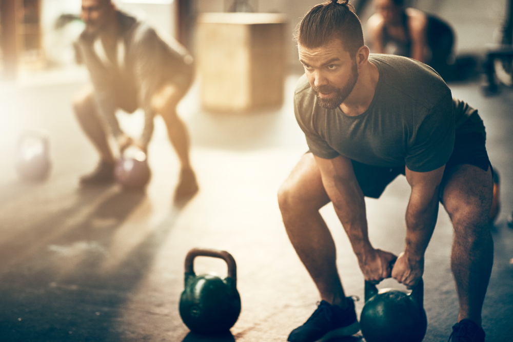 man working out in gym