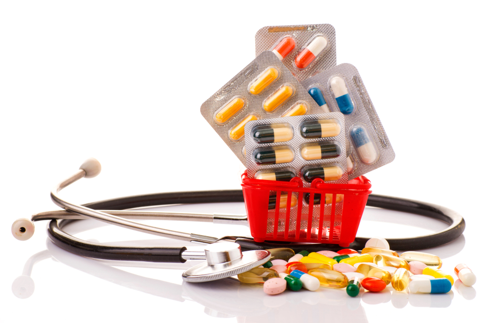 OTC medicines in tiny grocery basket