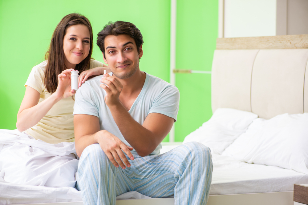 couple happy with sex enhancement pills