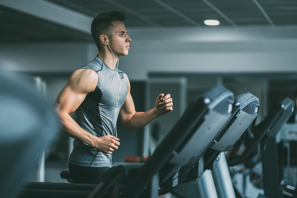 fit guy on treadmill