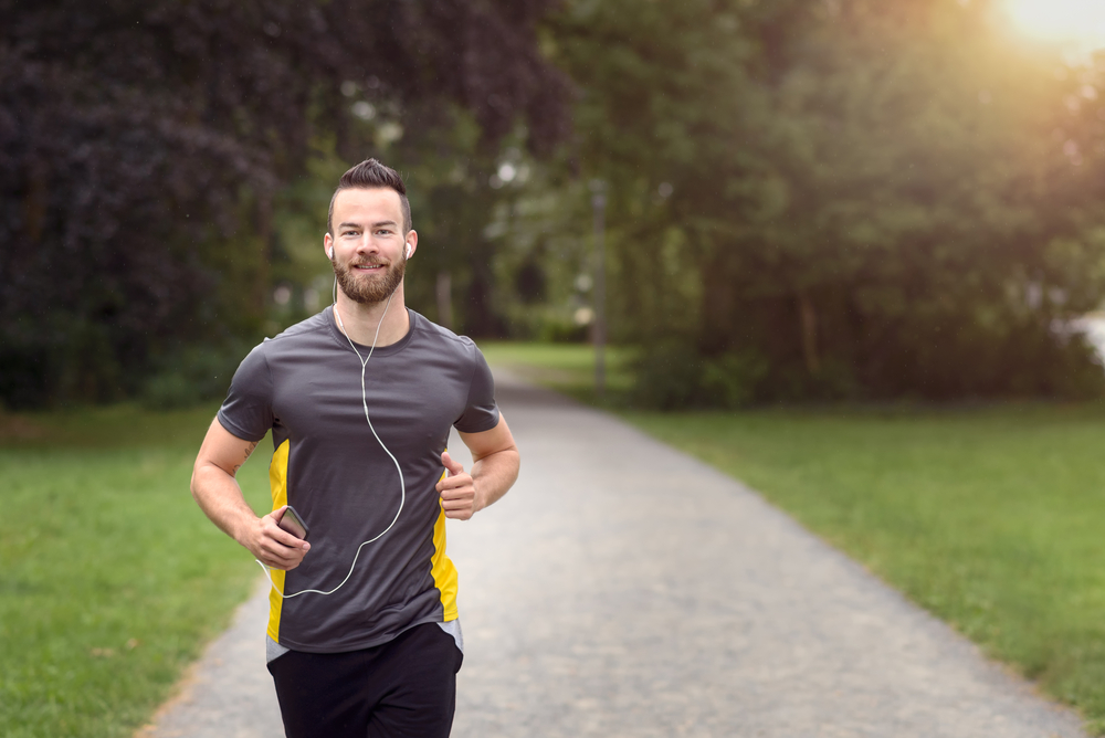 man having a morning run