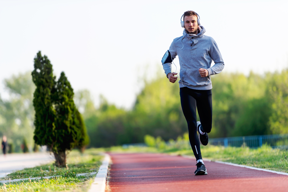 man running in the park