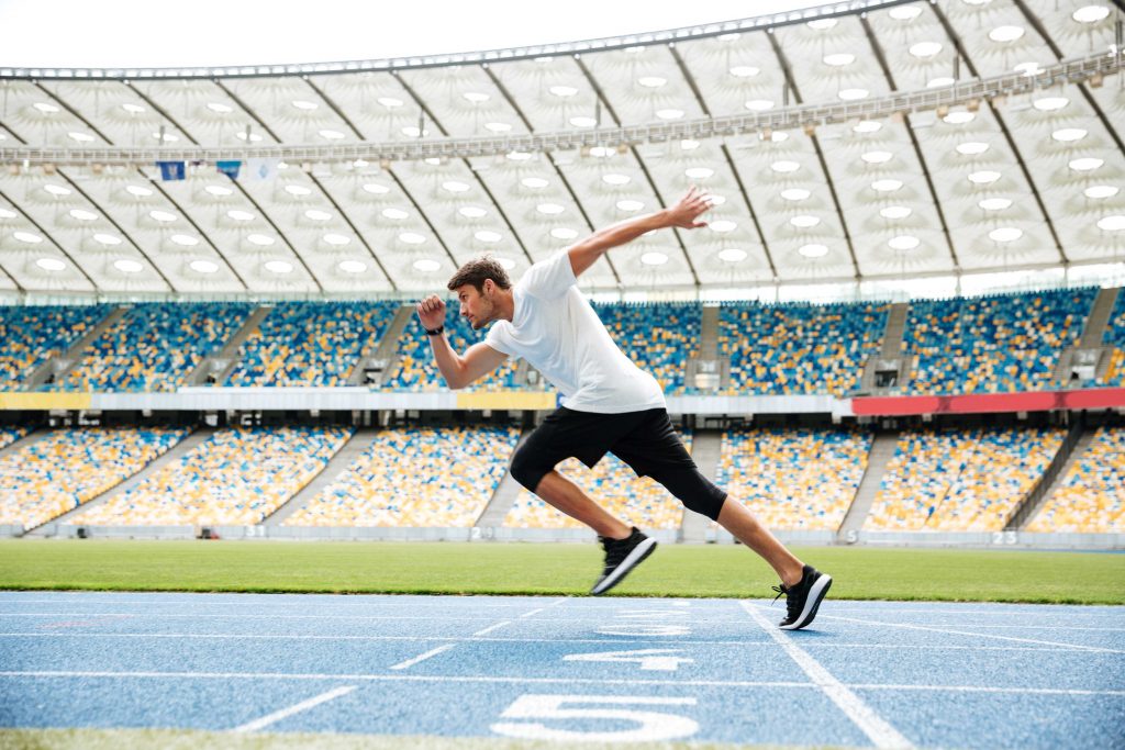 running on a race track