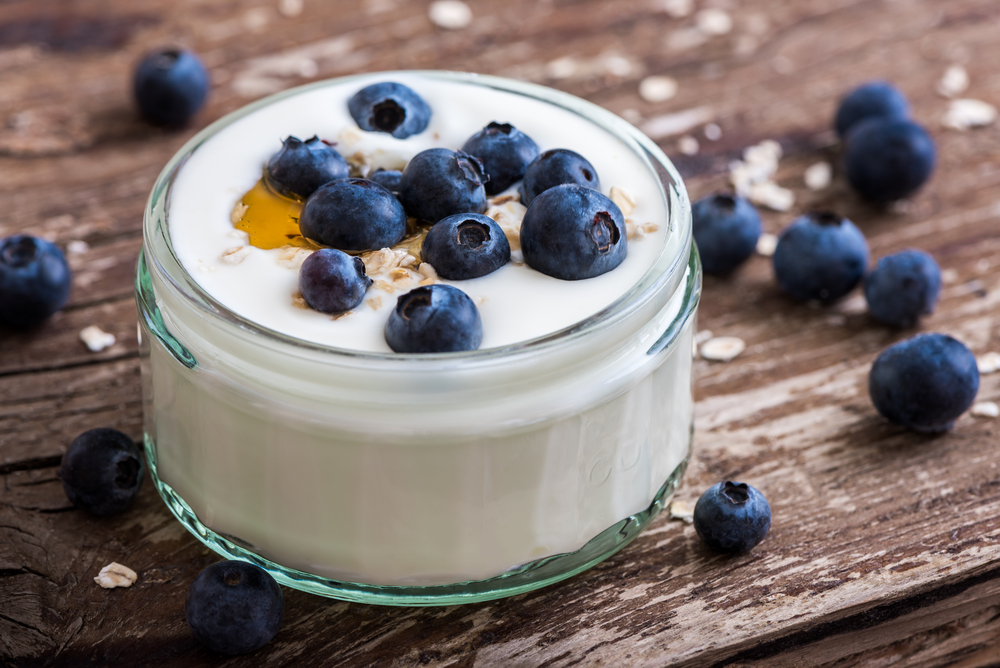 yogurt and blueberry