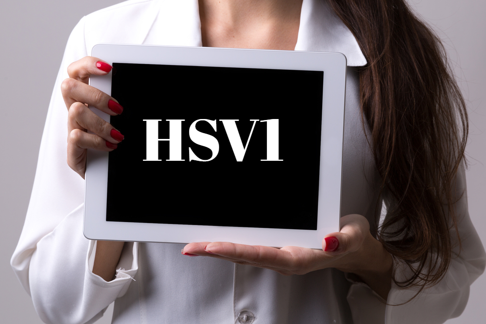 HSV1 sign held by doctor