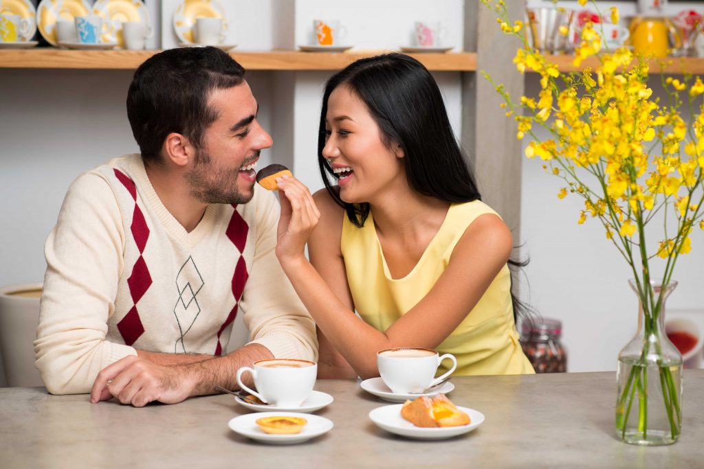 couple sharing a cookie