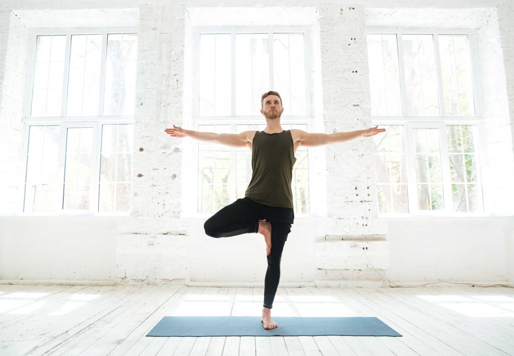man yoga balance