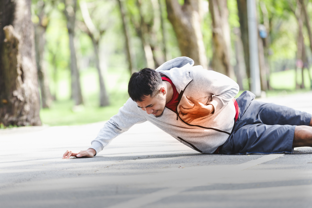 runner having a heart attack