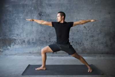 man doing yoga