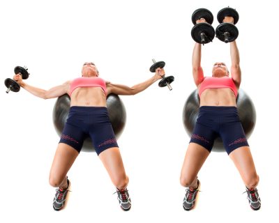 chest flys with stability ball