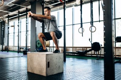 Elevated platform jump squat